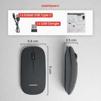 Taffware Mouse Wireless Bluetooth Optical 2.4GHz Silent Click 1600DPI - M8120G