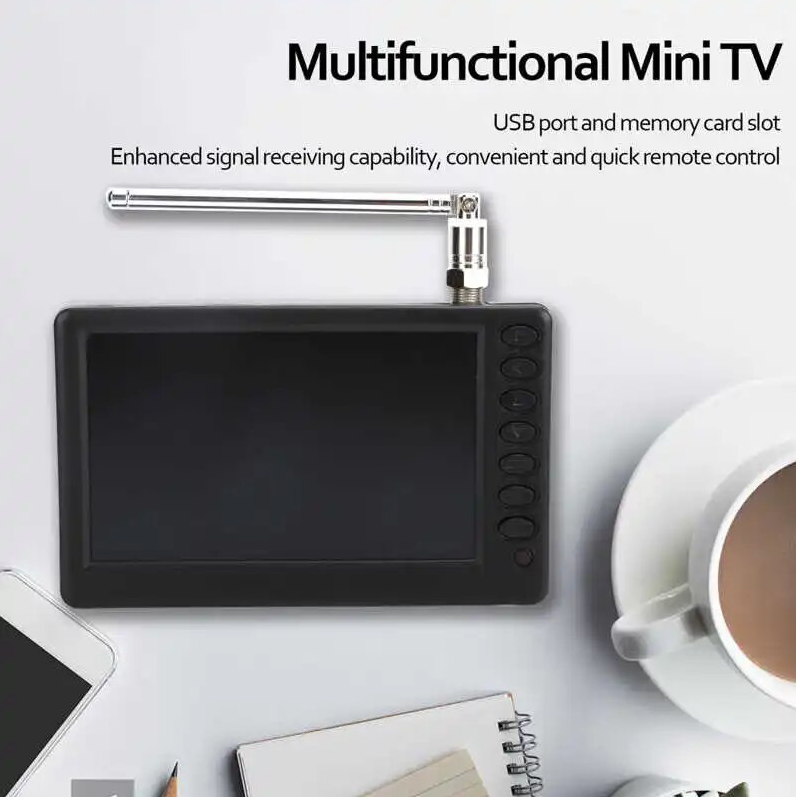 Taffware Portable HD TV Monitor 5 Inch DVB-T2 + Analog - D5 - Black