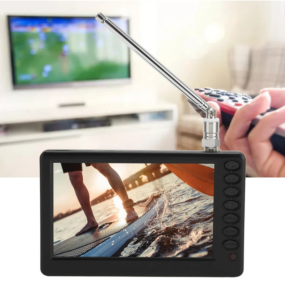 Taffware Portable HD TV Monitor 5 Inch DVB-T2 + Analog - D5 - Black