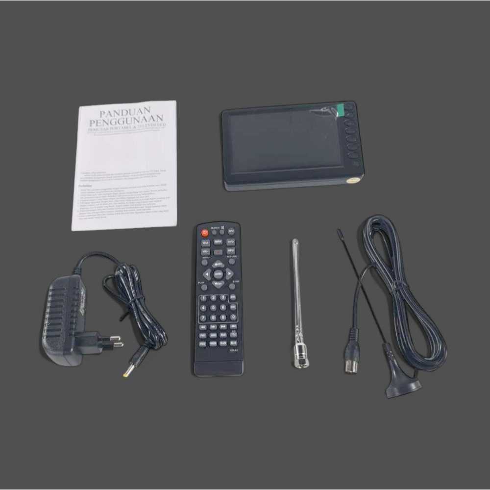 Taffware Portable HD TV Monitor 5 Inch DVB-T2 + Analog - D5 - Black