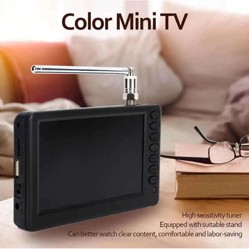 Taffware Portable HD TV Monitor 5 Inch DVB-T2 + Analog - D5 - Black