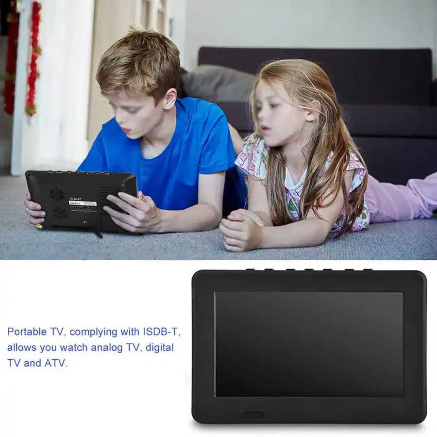 Taffware Portable TV Monitor 7 Inch DVB-T2 - D7 - Black