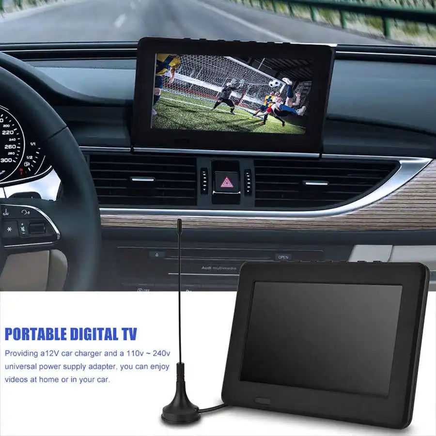 Taffware Portable TV Monitor 7 Inch DVB-T2 - D7 - Black