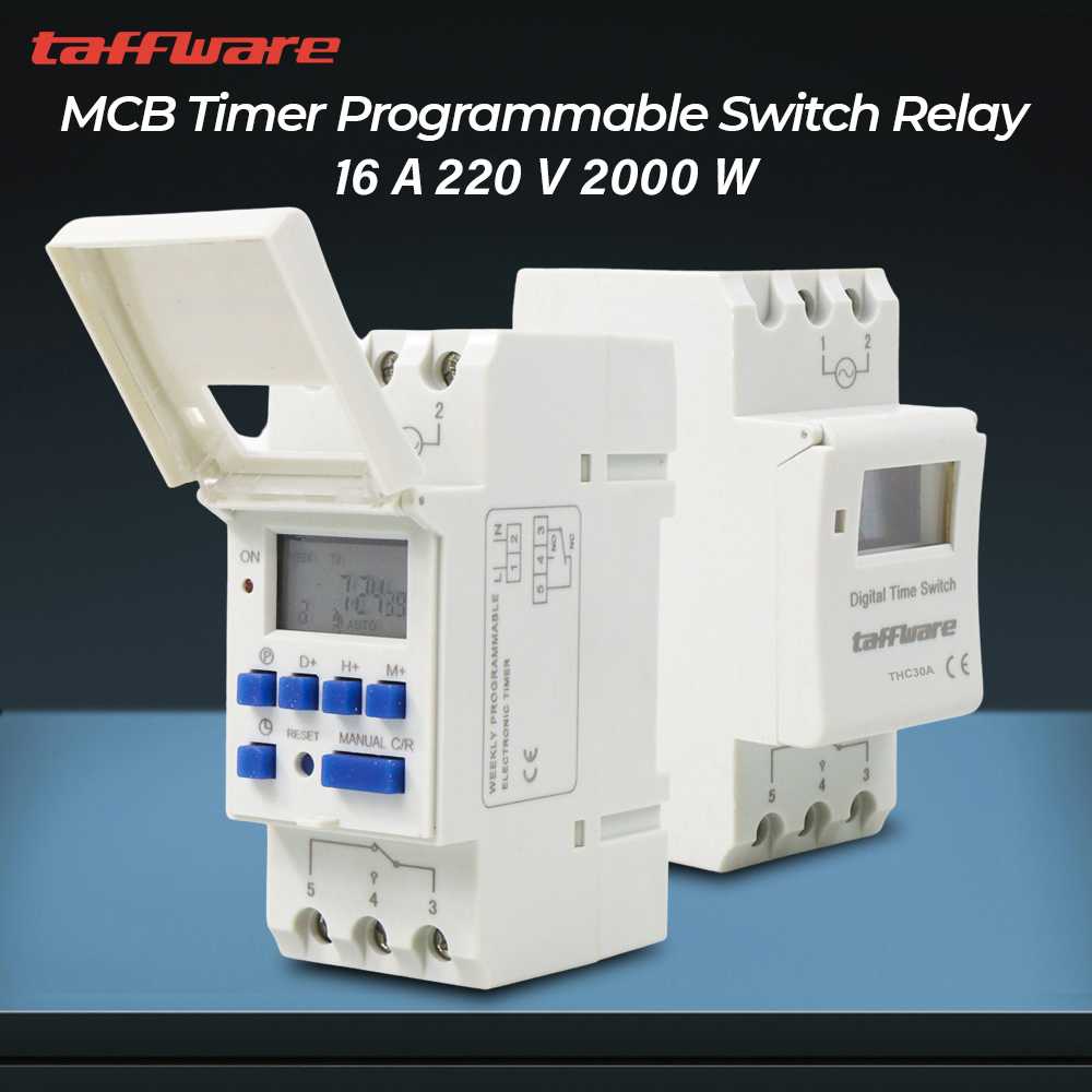 Taffware Power Timer Programmable Time Switch Relay 16A 220V 2000W