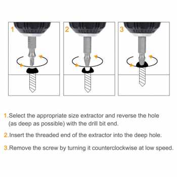 Taffware Mata Bor Screw Extractor Broken Striped Screw Remover 4 PCS - S2