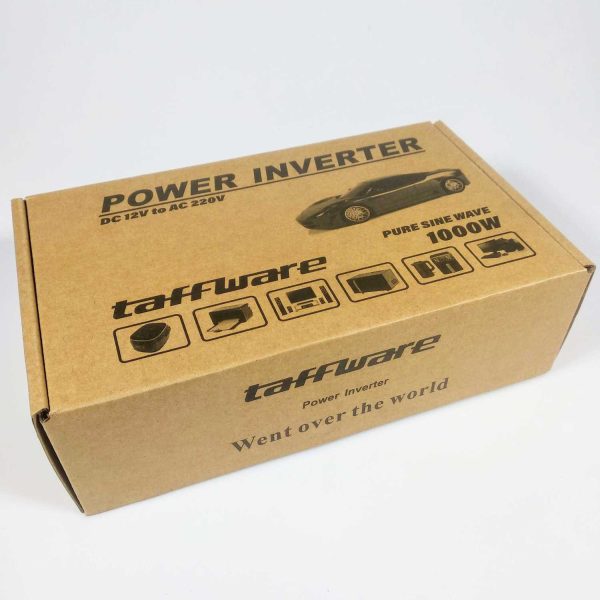 Taffware Car Power Inverter Pure Sine Wave DC 12V to AC220V 1000W