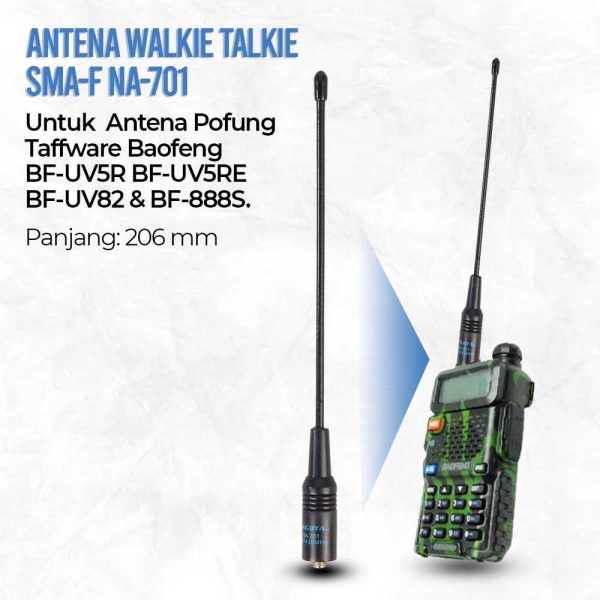 Taffware Walkie Talkie Antenna SMA-F NA701 for Taffware Pofung Baofeng