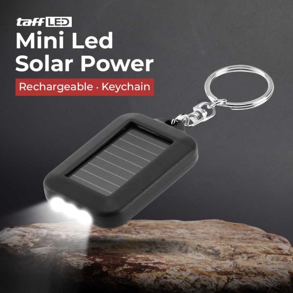 TaffLED Mini Led Solar Power Rechargeable Flashlight + Keychain - XY