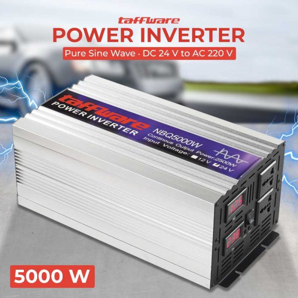 Taffware Power Inverter Mobil Pure Sine Wave DC 24V to AC 220V 5000W - NBQ5000W