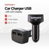 Taffware Dual USB Car Charger with LED Display - EC2