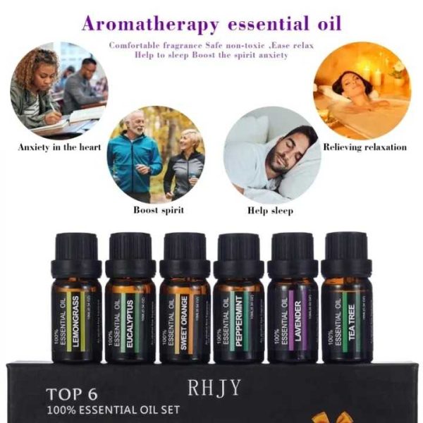 Taffware HUMI Set Essential Oils Minyak Aromatherapy 10ml 6PCS - RH-06