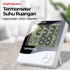 Taffware Digital Multifunction Temperature Humidity Meter + Clock Date Calender - HTC-1 - White