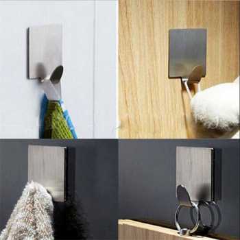 Taffware Gantungan Dinding Tempel Adhesive Stainless Steel 6 PCS - DWC13F