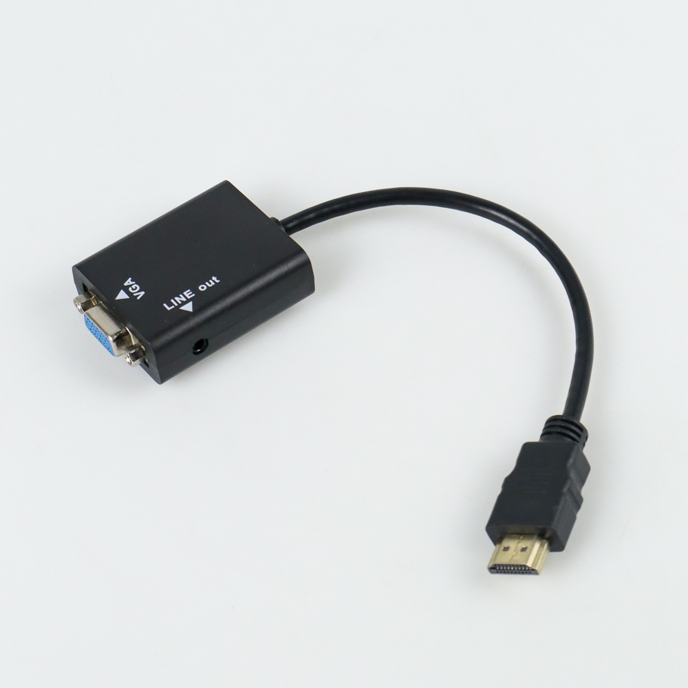 Taffware Kabel Adapter HDMI ke VGA Female Dengan Port Audio - HD008 - Black