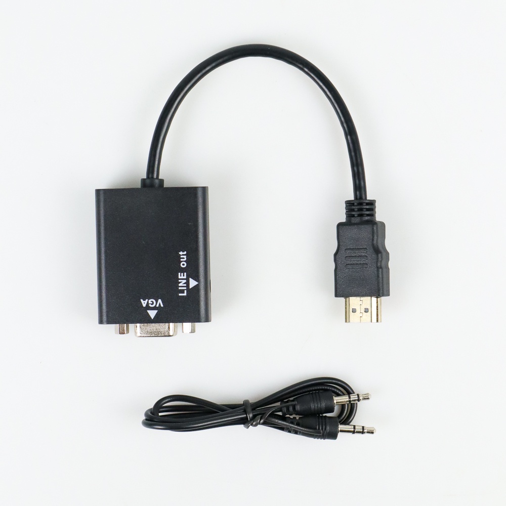 Taffware Kabel Adapter HDMI ke VGA Female Dengan Port Audio - HD008 - Black