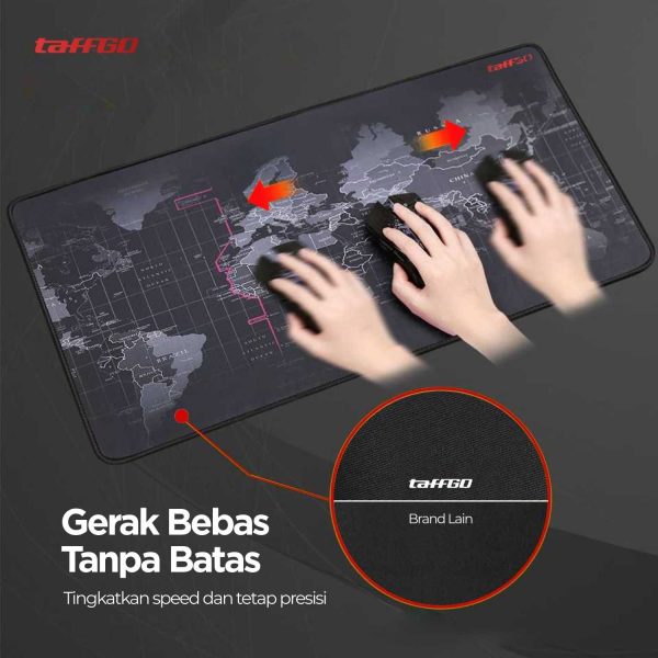 Taffware Gaming Mouse Pad XL Desk Mat Motif Peta Dunia 400 x 800 mm - MP002