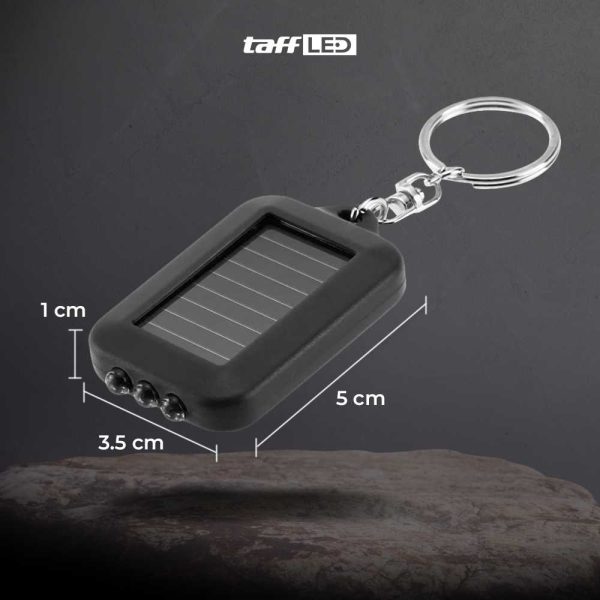 TaffLED Mini Led Solar Power Rechargeable Flashlight + Keychain - XY