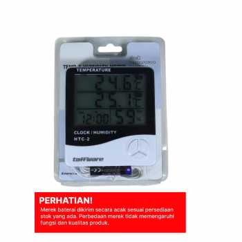 Taffware Alat Ukur Suhu Kelembapan Digital dengan Jam Alarm Kalender - HTC-2