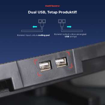 Taffware Cooling Pad Laptop Adjustable Stand 2 Kipas 140mm - N99