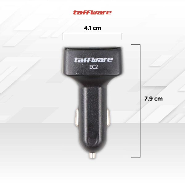 Taffware Dual USB Car Charger with LED Display - EC2
