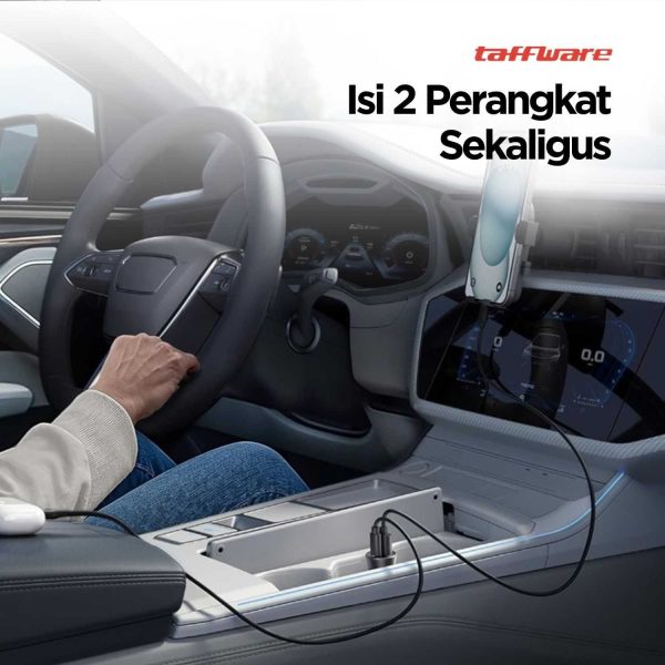 Taffware Dual USB Car Charger with LED Display - EC2