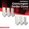 Taffware Gantungan Dinding Tempel Adhesive Stainless Steel 6 PCS - DWC13F