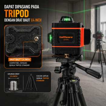 Taffware Laser Level Self Leveling 4D 16 Line with Remote - LD-515