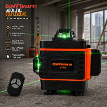Taffware Laser Level Self Leveling 4D 16 Line with Remote - LD-515