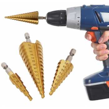 Taffware Mata Bor Spiral Drill Bits Titanium Coated 3 PCS