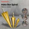 Taffware Mata Bor Spiral Drill Bits Titanium Coated 3 PCS