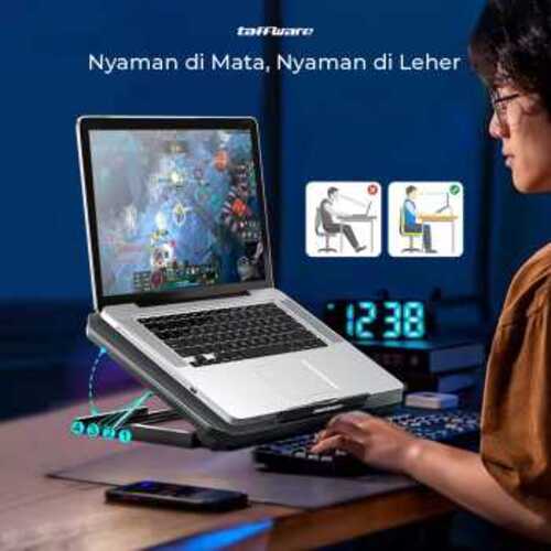 taffware-mc-cooling-pad-laptop-2-fan-fixed-speed-q100 (3) TaffGEAR Cooling Pad Laptop Kipas Pendingin 2 Fan without Knob Speed - Q100