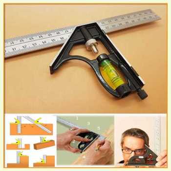 taffware-mistar-penggaris-siku-tukang-multifungsi-zeast Taffware Mistar Penggaris Siku Adjustable Angle Ruler Waterpass 305mm - ZEAST