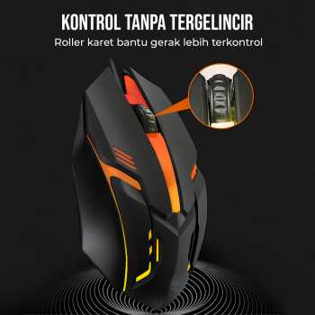 Taffware Mouse Gaming Wired RGB LED Optical 3 Key 1200DPI - S028