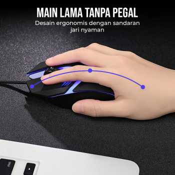Taffware Mouse Gaming Wired RGB LED Optical 3 Key 1200DPI - S028
