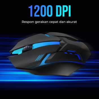 Taffware Mouse Gaming Wired RGB LED Optical 3 Key 1200DPI - S028