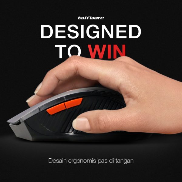 Taffware Mouse Gaming Wireless Optical 2.4GHz Ergonomic 1600DPI - W4