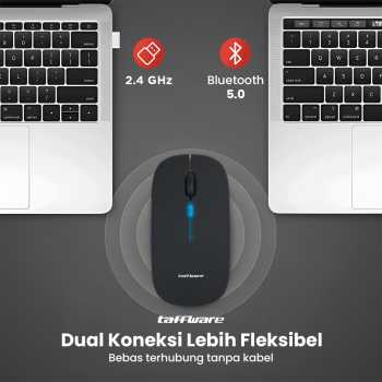 Taffware Mouse Wireless Bluetooth Optical 2.4GHz Silent Click 1600DPI - DC001