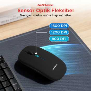 Taffware Mouse Wireless Bluetooth Optical 2.4GHz Silent Click 1600DPI - DC001