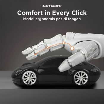 Taffware Mouse Wireless Optical 2.4GHz Model Supercar 3 Key 1600DPI - CM0016