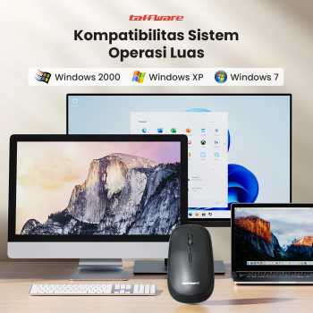 Taffware Mouse Wireless Optical 2.4GHz Slim Ergonomic 4 Key 1600DPI - Y810