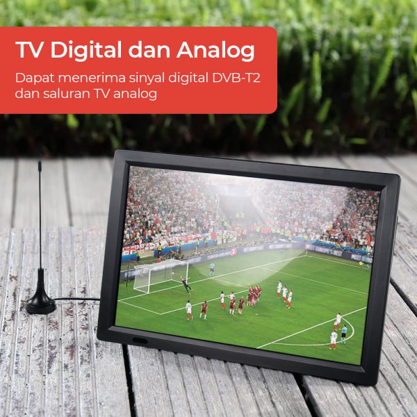 Taffware Portable HD TV Monitor 14 Inch DVB-T2 + Analog - D14 - Black