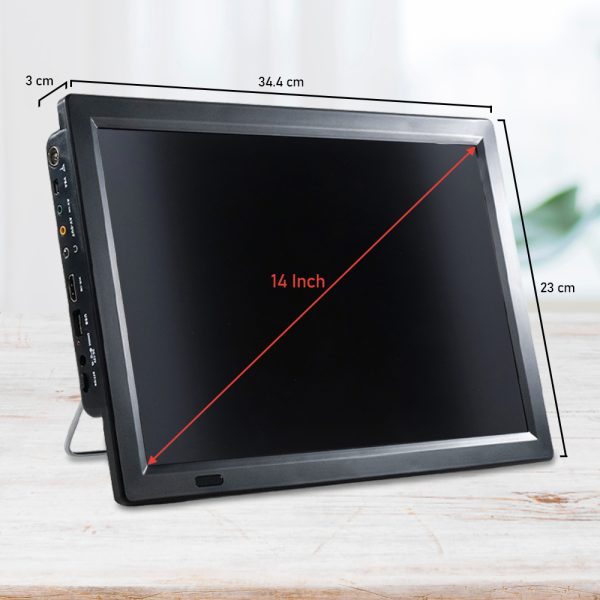 Taffware Portable HD TV Monitor 14 Inch DVB-T2 + Analog - D14 - Black