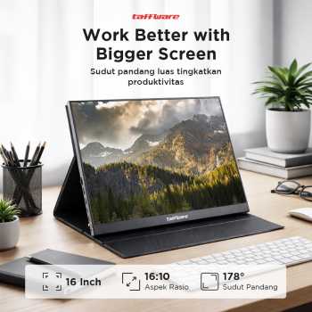 Taffware Portable Monitor 16 Inch IPS QHD 2.5K 60Hz Type C Mini HDMI - 1600XTS