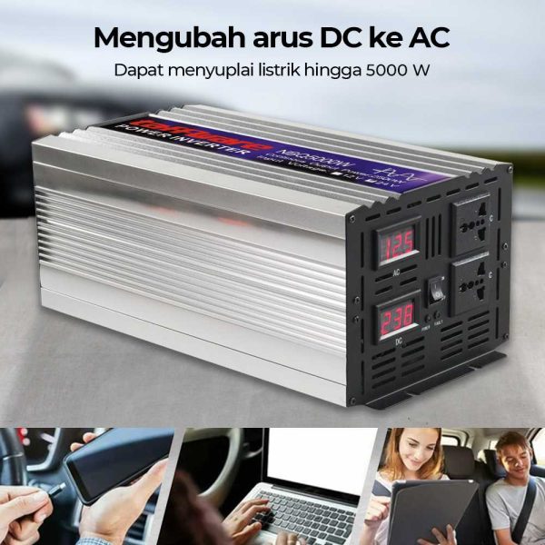 Taffware Power Inverter Mobil Pure Sine Wave DC 24V to AC 220V 5000W - NBQ5000W