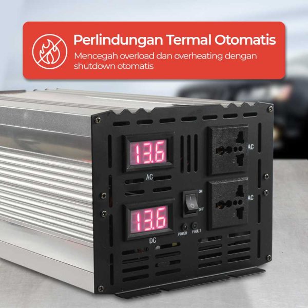 Taffware Power Inverter Mobil Pure Sine Wave DC 24V to AC 220V 6000W - NBQ6000W