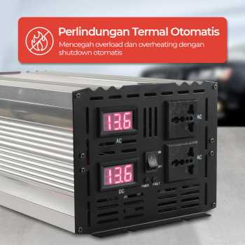 Taffware Power Inverter Mobil Pure Sine Wave DC 24V to AC 220V 6000W - NBQ6000W