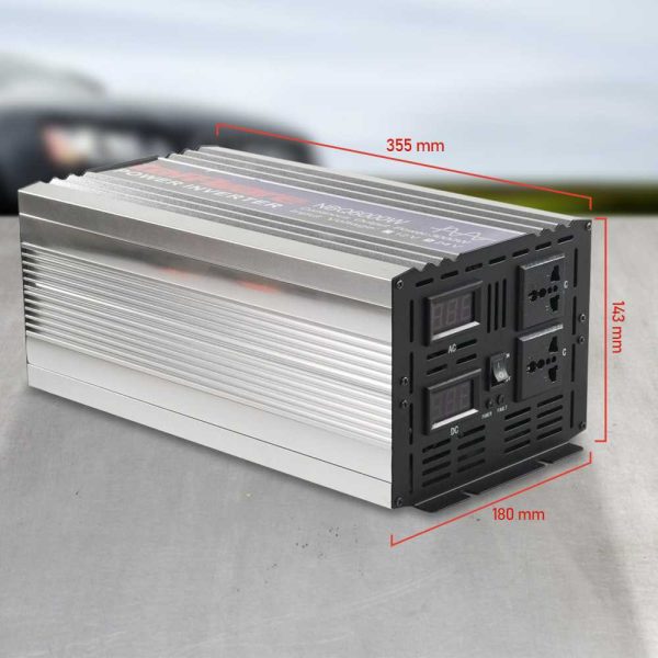 Taffware Power Inverter Mobil Pure Sine Wave DC 24V to AC 220V 6000W - NBQ6000W