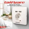 Taffware Stop Kontak Dinding EU Plug dengan 2 USB Port - SCN2