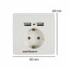 Taffware Stop Kontak Dinding EU Plug dengan 2 USB Port - SCN2