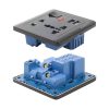 Taffware Stop Kontak Universal UK EU US 5 Hole Socket On Off Switch - DZ-E2-11